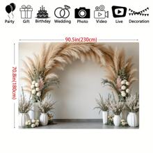 1 banner din pânză de fundal cu pene, material textil din poliester, dimensiuni multiple, potrivit pentru decorarea petrecerii de ziua de naștere, decorarea interioară și exterioară, fundal foto pentru cabină foto, decorarea nunții, aniversare, față de masă, perdea,