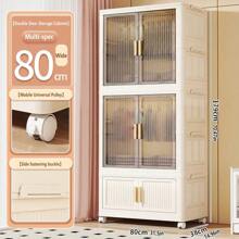 5/4/3/2/1 Layer Freestanding Storage Shelves, Multi-Layer Storage Cabinet, Home/Kids Folding Wardrobe, Plastic Snack Cabinet