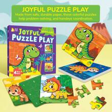 4 合 1 盒、拼图、儿童益智玩具、卡通图案拼图玩具、益智配对游戏、形状配对游戏、语音学习游戏、易玩的活动玩具、增强认知发展、早期学习乐趣、教学辅助、蒙特梭利、学习材料、儿童游戏、课堂玩具、早期教育玩具、学生、文具、小学用品、男孩、女孩、儿童生日礼物 - 彩色 - 查看 7