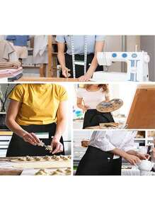 1pc Customized Polyester Apron Unisex, With 3 Pockets, Short Waist-Length Waitstaff Uniform, Suitable For Kitchen Supplies, Hotel Restaurant Server Waist Apron, Cooking Baking Apron, Chef Apron, Kitchen, Bathroom, Home, Household Items, Harmony - Multicolor - View 8