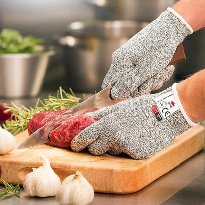3 Pairs Cut Resistant Gloves,  Level 5 Protection, Machine Washable, Excellent Comfort And Dexterity, Lightweight, Safe Kitchen Cut Resistant Gloves For Chef Oyster Shucking, Mandolin Knives, Butcher's Cuts