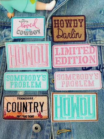 1 套 2/4/8 件时尚可爱英文字母刺绣补丁 DIY 熨烫补丁缝制贴花牛仔服装装饰布贴徽章适用于背包、牛仔裤、夹克、T 恤、帽子、连衣裙等