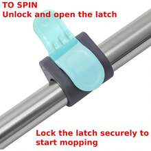 & Tidy True Clean Spin Mop & Bucket System – Dual Compartment Design For Clean & Dirty Water, 360 °   Swivel Mop Head, Built-In Scrubbing Brush, Stainless Steel Handle & 2 Reusable Microfiber Pads - 旋轉拖把標準 - 查看 4