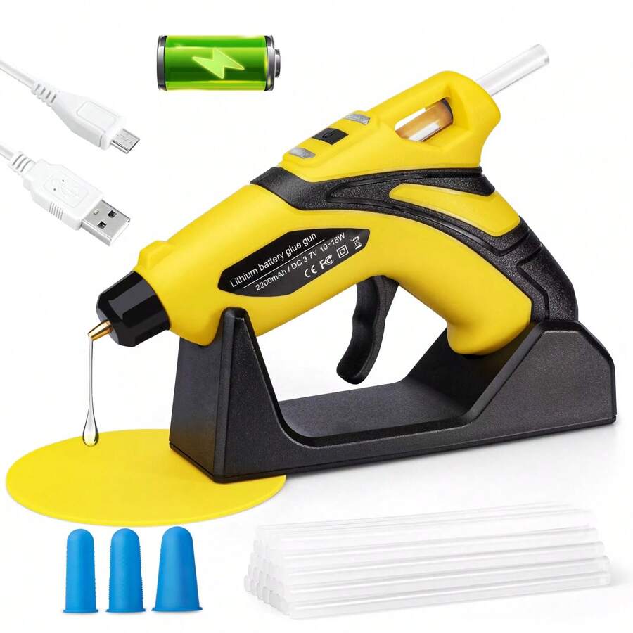 Cordless Hot Glue Gun With 30 Mini Glue Sticks Melt For Arts Craft DIY Kit Set