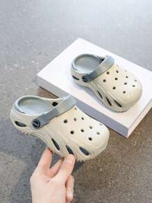 Children's Lightweight Perforated Sandals, Fashion Versatile Non-Slip Durable Breathable Outdoor Wear, For Big Kids Boys