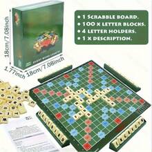 1pc Classic One-Letter Strategy Board Game - Standard Edition For Adults And Teens 14+, Family Entertainment And Party Fun, Quick Thinking And Strategy Game, Includes Game Board, Letter Magnets, 4 Shelves, And Instruction Booklet, Great For Room Decorating! - Green - View 5