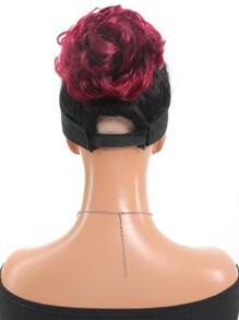 凌乱合成发髻 发圈波浪发髻 弹力发圈发饰 新娘发饰 简单发髻 适合女士女孩日常/派对/婚礼