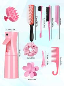 1/5/11件女士发刷套装、九排软垫尼龙造型刷、喷雾瓶、梳理、边缘和后刷梳理梳套装、顺发刷卷发刷套装、头皮按摩器洗发刷、优质宽齿梳、花形发夹、发型刷套装、发刷、梳子、美发工具、理发沙龙美容旅行必备品的美发产品和配件、返校、旅行度假必备品、女士发饰、刷子、发刷、边缘刷、刷头发、发梳、梳头发、顺发刷、球刷、迷你发刷、发刷套装、木梳、梳子、光滑后刷、发刷、边缘刷、刷头发、发梳、发刷套装、梳头发、迷你发刷、顺发刷、美发产品、美发工具、美发用品、护发、卷发刷、理发师、理发配件、美发设备、旅行必需品、发型、美发 - 彩色 - 查看 10