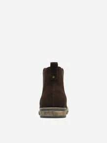 Men's Suede Leather Chelsea Ankle Boots - Brown - View 7