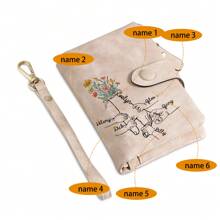 1 Stück Portemonnaie mit individuellem Namen, personalisierte Namen von Familienmitgliedern, Weihnachtsgeschenke für Damen, Neujahrgeschenke, personalisiertes Damen-Portemonnaie, Geburtstagsgeschenk für sie, personalisiertes Muttertagsgeschenk Valentinstag, Geldbörsen und Taschen für Frauen