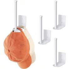 4 Pack Hat Racks For Baseball Caps, Stainless Steel Hat Organizer For Baseball Cap, Hat Holder Storage Organizer, H At Hanger Strong Adhesive/Wall Dril For Door, Bedroom, Closet( 6 In) - White - View 11