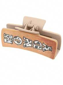 1 件西部复古牛仔仙人掌字母牛头皮革和塑料女士发爪夹，发爪 - 彩色 - 查看 13