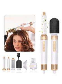 ATOPSKINS Multifunctional All-In-One Hair Styler Set, High Speed ​​Hot Air Blow Dryer Brush Set For Curling, Quick Drying, Straightening - Multifunctional Hair Styling Tool With Multiple Attachments - US A Type Plug(110-127V) - View 3