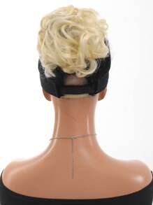 凌乱合成发髻 发圈波浪发髻 弹力发圈发饰 新娘发饰 简单发髻 适合女士女孩日常/派对/婚礼