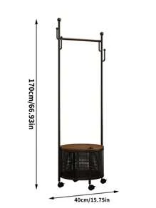 Decoración del hogar, perchero metálico con ruedas para colgar ropa, de estilo crema con motivos de líquenes colgantes, de montaje rápido