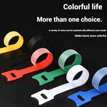 20pcs Color Multi Functional Hook And Loop Cable, Earphone Cable, Charging Data Cable, Storage Collection Cable, Ethernet Cable Binding Cable, Gardening Organizing Cable Tie