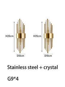 1-Piece/2 Pieces Modern Crystal Wall Sconce With Gold Tassels, Compatible With G9/E14 Bulbs. Features High-Clarity Crystal And Stainless Steel Body. Ideal For Living Rooms, Bedrooms, Bedside Interiors, Wall Decor, And Ambient Lighting.