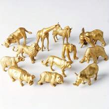12PCS Mini Wildlife Poultry Animal Model Set, Jungle Animal Farm Playset, Tiger, Lion, Elephant, Giraffe Educational Toys Traveling Birthday Gift Christmas Halloween New Year Gift, Gift For Friends!