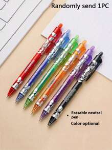 6 支按钮可擦圆珠笔，0.5 毫米混合色中性笔，办公和学校用品，圣诞节学生礼物可擦凝胶墨水圆珠笔，可填充笔，多色墨水，细笔尖带橡胶，适用于学校办公室，成人和儿童学生返校 - 彩色 - 查看 12
