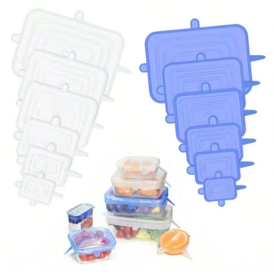 Stretchable Silicone Kitchen Lid, 6-Piece Accessory, Reusable, Airtight, For Food Packaging, Keeps Food Fresh - Random - View 1