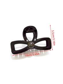 1 pieza Clip de pelo de mujer minimalista con lazo hueco y cuentas redondas, adecuado para uso diario, accesorios para el cabello, pinza de pelo, pinza de garra, clip de pelo, clip de mandíbula, casual otoño invierno para atuendos de vacaciones de mujer