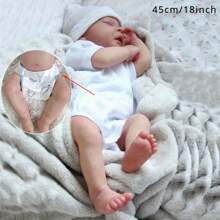 48cm 19inch Full Body Soft Vinyl Reborn Baby Girl Doll With 3D-Paint Skin And Visible Veins Like Real Sleeping Baby Newborn Bathe Toy For Children Birthday Gift