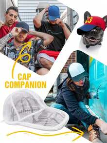 Jaula lavadora de sombreros para lavadora, soporte limpiador de gorras para gorras de béisbol, organizador y soporte para lavar sombreros en lavaplatos, solo bolsas, sin estante de almacenamiento