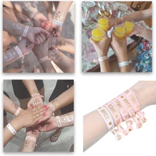 16 pièces/set Décorations de Enterrement de Vie de Jeune Fille, Parure de Bijoux pour Mariée, Accessoires de Fête de Mariage pour Femme incluant Écharpe "Mariée à Être", Bracelets, Tiare, Voile et Tatouages, Noël