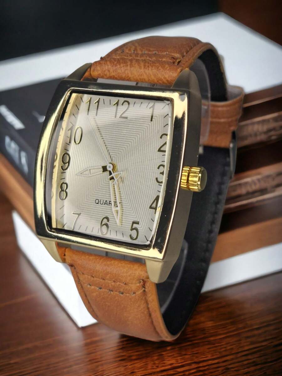 Men Quartz Watches - Rust Brown - View 1