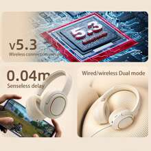 1pc Retro Wireless Headphones, Over-Ear Wireless Sports Headphones, Wireless Stereo Headphones With Vintage Design For Women, Deep Bass Wireless Gaming Headset Compatible With Apple And Android Phones, 360° Surround Sound, Ergonomic Design, Lightweight And Comfortable, Great Gift - Multicolor - View 8