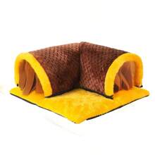 Cama de túnel de escondite cálido para cobayas, túneles y tubos suaves y removibles para jaula, escondite de lana para cobayas y ratas, resistente - Amarillo - Ver 9