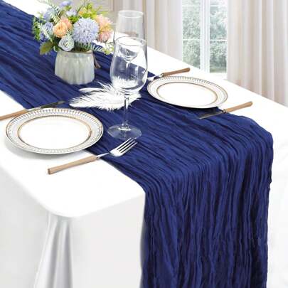 1 pièce Nappe de style campagnard bohème en mousseline de soie vert sauge, 10 pieds (300 cm) de long, convient pour les mariages, les fêtes, les baby-showers, la décoration de la maison, parfaite pour les mariages, les baby-showers, les shower de mariée, la Saint-Valentin, Thanksgiving, Noël, Nouvel An, le thé, les anniversaires, les vacances et autres occasions spéciales