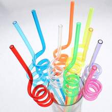4/6/8/10/12 件 10.24 英寸 PET 可重复使用螺旋吸管，适用于家庭聚会、生日派对、主题派对、节日派对、婚礼、鸡尾酒吧、海滩、厨房用具、派对礼物、学校用品 - 彩色 - 查看 10