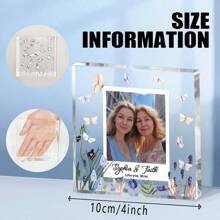 1pc Customized Acrylic Square Desktop Decor, Personalized Photo Frame, Gift For Mom, Birthday, Mother's Day, Thanksgiving, Christmas, From Son, Daughter, Ideal Holiday Memento For Mother, Stepmom, Grandmother Back To School