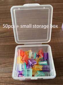 10/50/100/150 Stück Candy-farbene Druckclips, Clips gegen Kräuselung, Druck-Zieh-Clips, transparente Clips, A4 Papier-Büroklammern