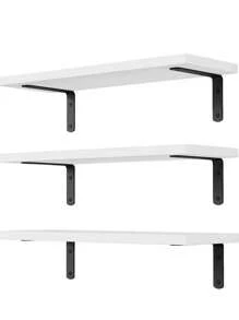 Juego de 1 estantería de madera rústica, estantería flotante estilo granja para decoración de pared, estantes colgantes para baño, dormitorio, almacenamiento, cocina, sala de estar, decoración del hogar de otoño