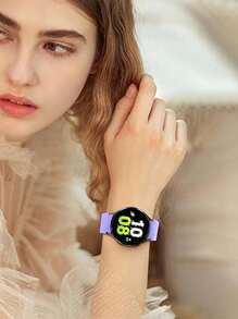 Compatible With Samsung Galaxy Watch 7 FE 6 5 4, 40mm/44mm, Watch 5 Pro 45/44mm, Watch 6 43mm, Watch 4 Classic 46mm, Lavender Purple Silicone Sports Watch Band, 20/22mm, Waterproof Sweat-Resistant, Outdoor, Fits For Women Watch Band, Watch Band, Quick Easy Installation And Removal