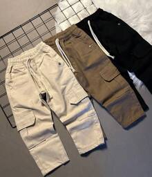 Unisex Kids' Youth Street Cargo Jeans - Beige - View 5