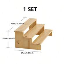 3-Tier Bamboo Storage Rack, Baking Dessert Stand, Seasoning Bottles Holder, Kitchen Desktop Organizer, Disassemblable, Ideal For Storing Holiday Sweets, Snacks, Bakery Display, Gift Option - Bamboo - View 11