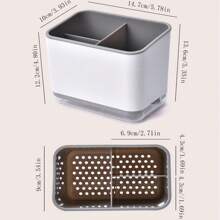 1 pieza Soporte para palillos, Caja de almacenamiento y escurridor multifuncional para utensilios de cocina - Multicolor - Ver 2