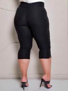 Women's Plus Size Capri Pants - Black - View 5