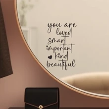 1pc You Are Loved Mirror Decal – Inspirational Self-Love Vinyl Sticker, Positive Affirmation Wall Art For Bedroom, Bathroom, Vanity, Removable Waterproof Motivational Quote Decor Bedroom Decor Stickers Home Decor Living Room Wall Paper Wall Stickers Party Decorations Living Room Decor Office Decor Home Decor Items Personalised Stickers Mirror Wall Wall Decor Wall Mirror Mirror For Room Bathroom Decor