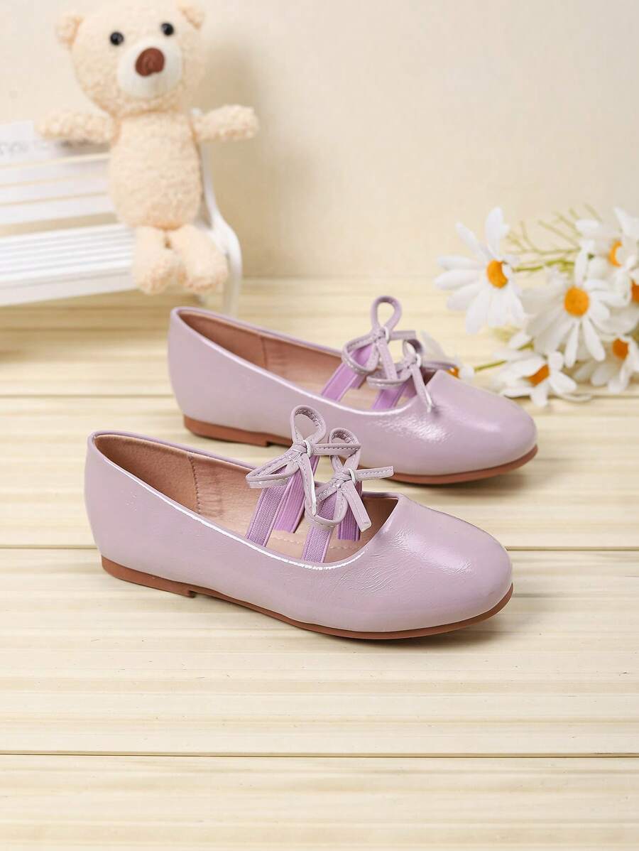Zapatos planos con decoración de lazos para niñas, aptos para primavera y otoño