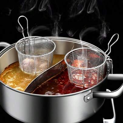 304 不锈钢家用过滤器，火锅和炒菜过滤器，适合煮意大利面和面条，非常适合面食爱好者、毕业礼物、生日礼物。