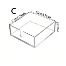 亚克力客用毛巾餐巾架，透明纸巾托盘，长方形餐巾架，适用于厨房、餐厅、浴室 - 透明 - 查看 13