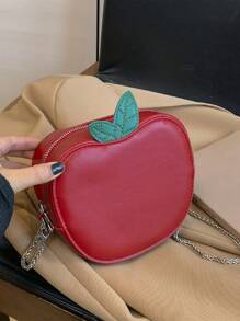 Apple Shaped PU Zipper Closure Women Daily Casual Shoulder Crossbody Bag - Multicolor - View 8