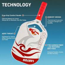 LEATOU T700 Carbon Fiber Pickleball Paddle Edgeless 16MM Power Honeycomb Core Thermoformed Pickleball Racket