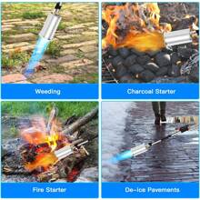 Propane Torch W-Eed Burner, High Output 1,200,000 BTU W-Eed Torch Flamethrower, 30" Detachable Long Arm Heavy Duty Blow Torch With Flame Control For Garden, Wood, Ice, Snow, Stumps, Melting - Đen và bạc - Xem 10