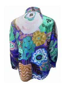 Women's Vintage Lovely Floral Art Print Casual Long Sleeve Comfortable Shirt Back To School Fall Women Clothes