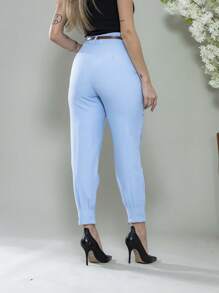 Carrot Pants With Zipper On The Leg, Tailored C3095 - 藍色 - 查看 2